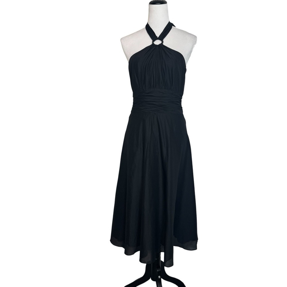 WHBM Y2K Whimsigoth Babydoll Halter Midi Dress Size 0 Witchy Glam Dark Romantic